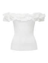 Stephanie Ruffle Crepe Bustier Top Forever New