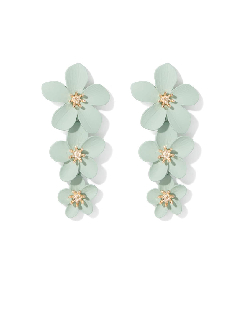 Trinny Triple Flower Camy Drop Earrings Forever New