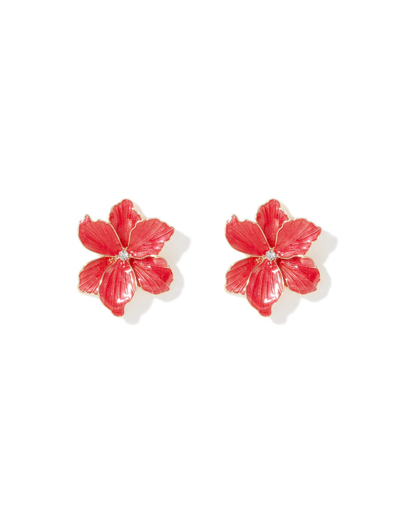 Emma Enamel Flower Stud Earrings Forever New