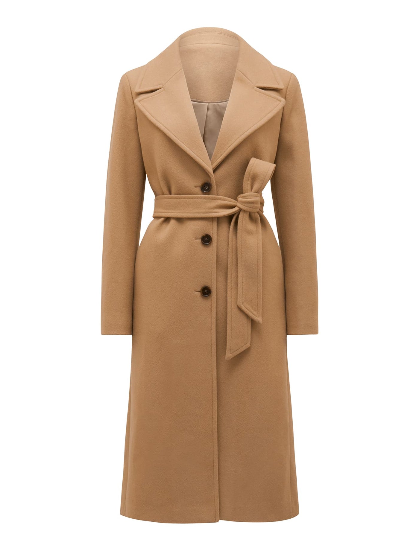 Rowan Single Breasted Wrap Coat Mid Camel Forever New