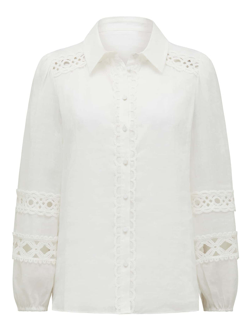 Carina Crochet Trim Shirt Forever New