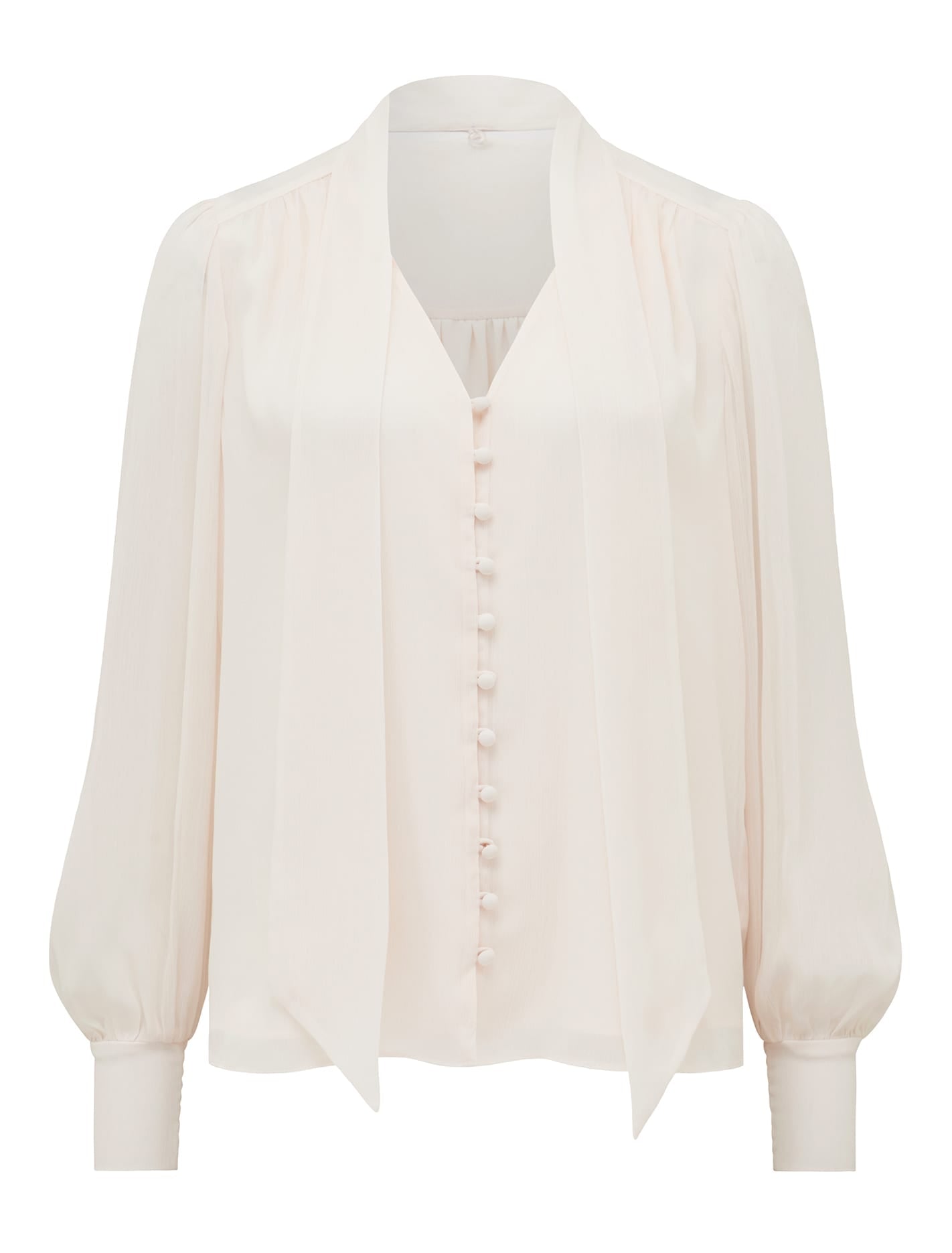 Teresa Neck Tie Blouse Ivory | Forever New