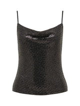 Sapphira Sequin Cowl Neck Tank Top Forever New