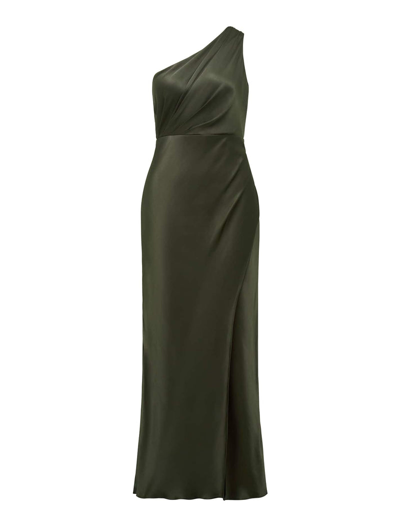 Emily One Shoulder Satin Maxi Dress Forever New