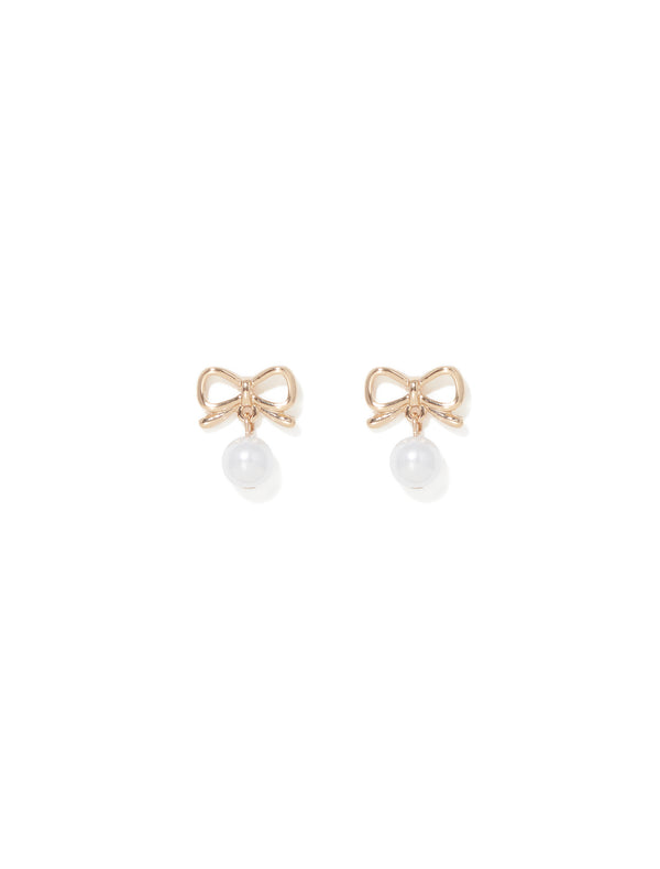 Bailey Bow & Pearl Earrings Forever New