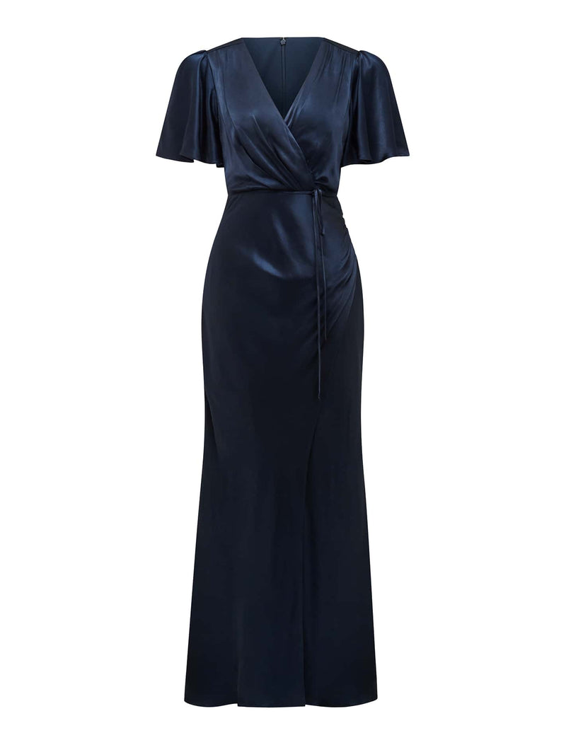 Chelsea Flutter Sleeve Satin Maxi Dress Forever New