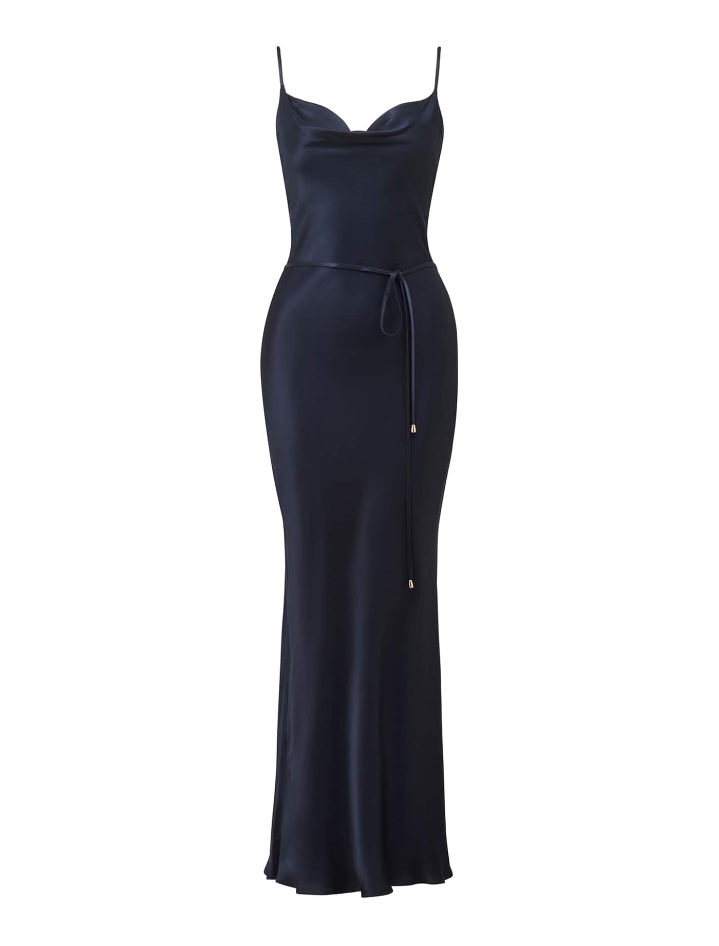 Lucy Petite Satin Cowl Maxi Dress Deep Navy Forever New