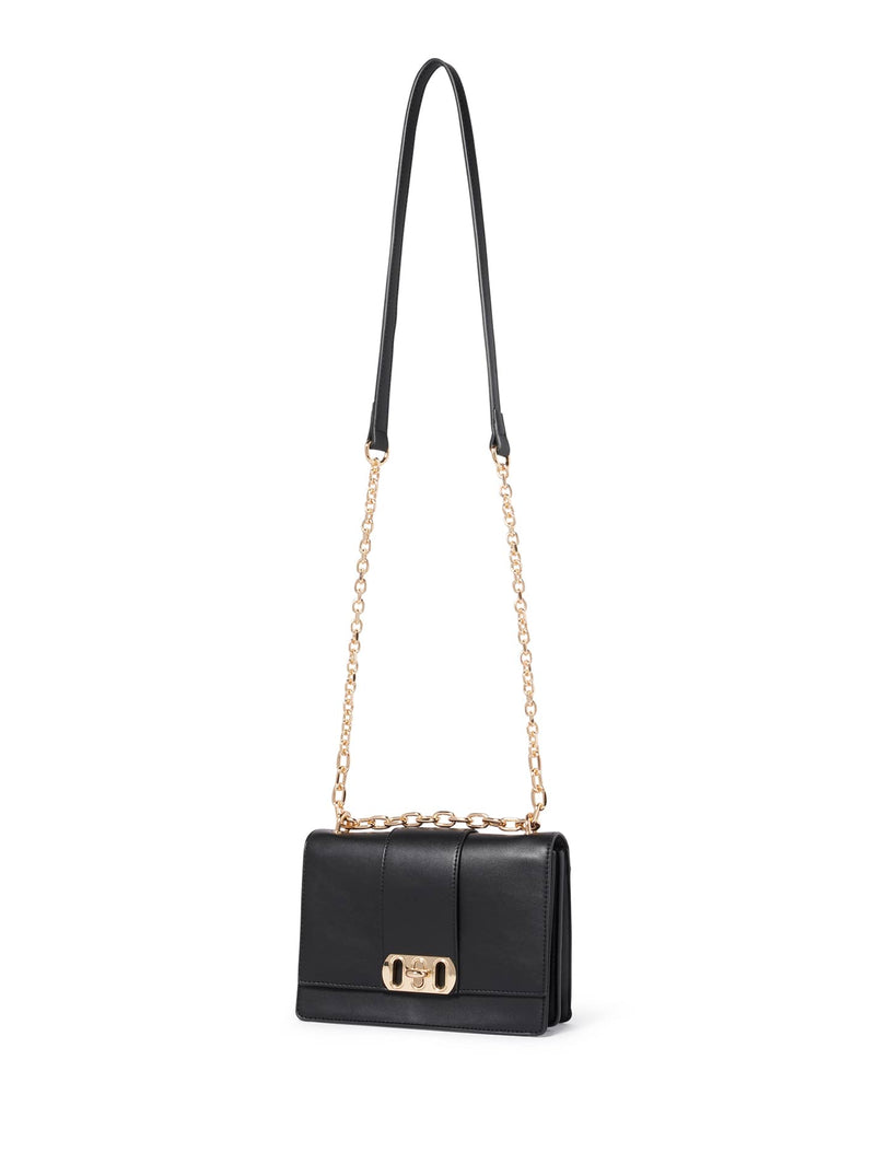 Imogen Chain Lock Crossbody Bag Black Forever New