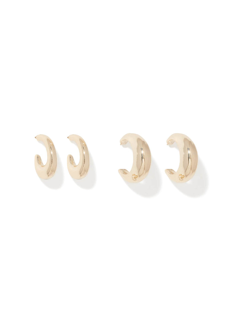 Carla Curve Earrings 2 Pack Forever New