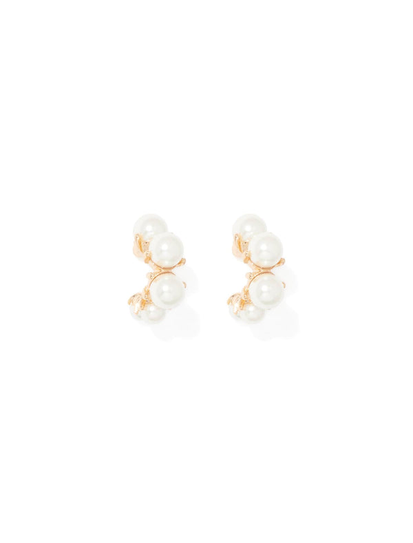 Signature Summer Small Pearl Hoop Earrings Forever New
