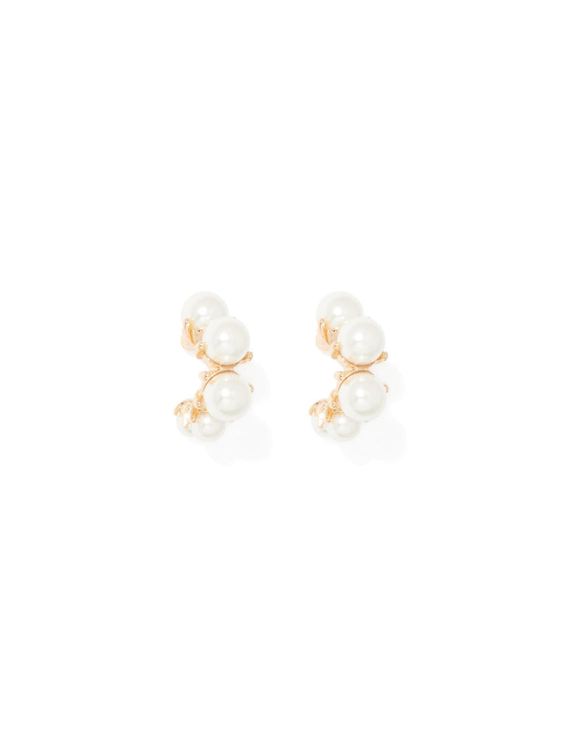 Signature Summer Hoop Earrings Pearl/Gold | Forever New