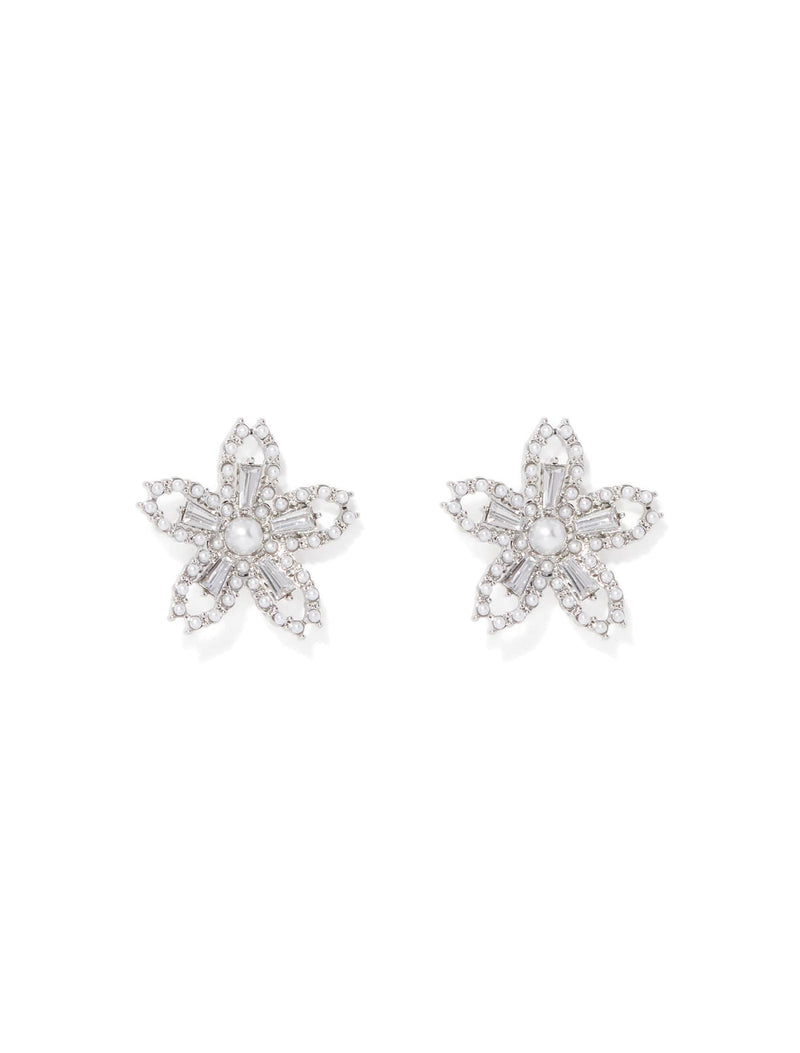 Rory Pearl & Stone Flower Earrings Forever New