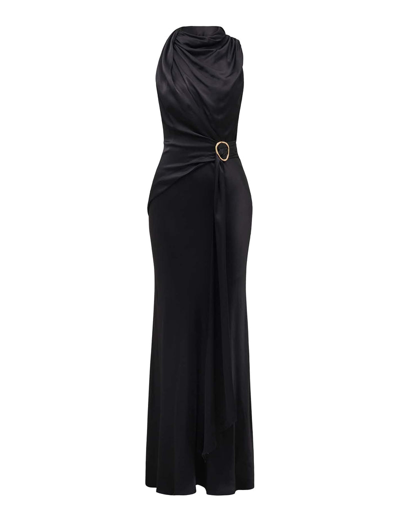 Cassie Satin Draped Midi Dress Forever New