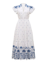 Lilo Embroidered Cotton Midi Dress Forever New