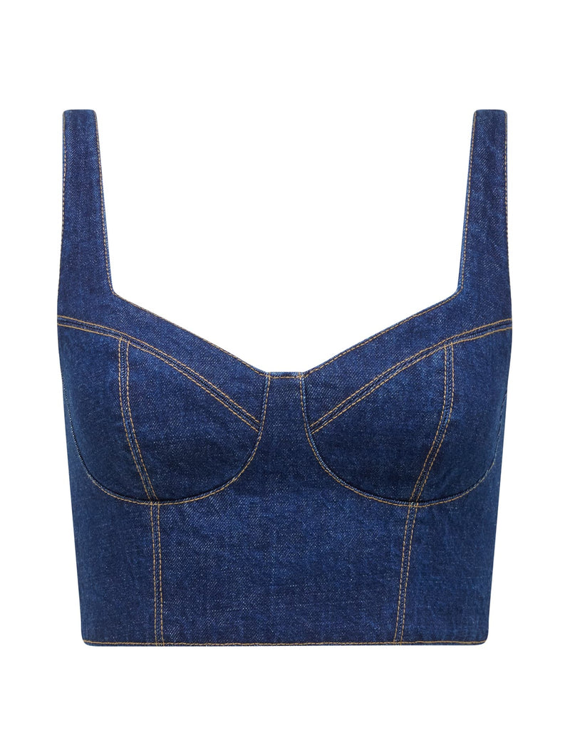 Melinda Denim Corset Top Forever New