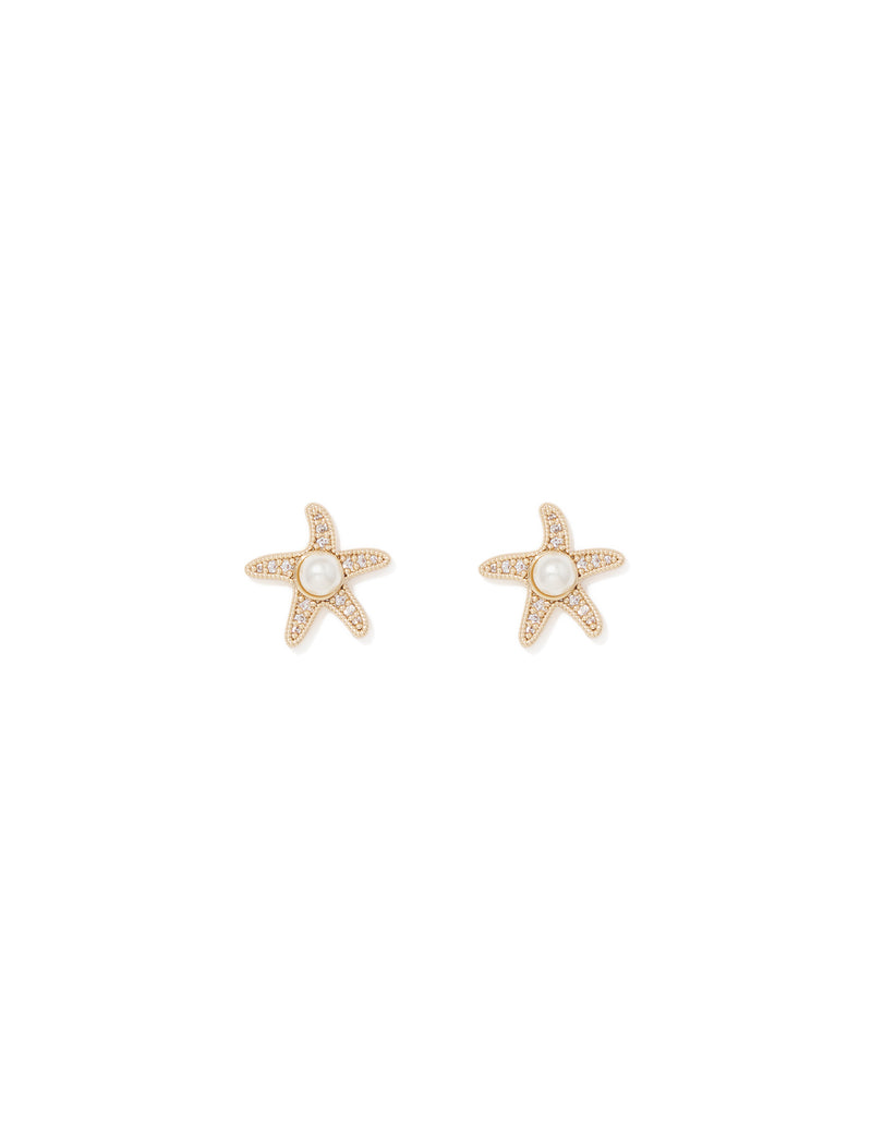 Poppy Pretty Pearl Starfish Stud Earrings Forever New