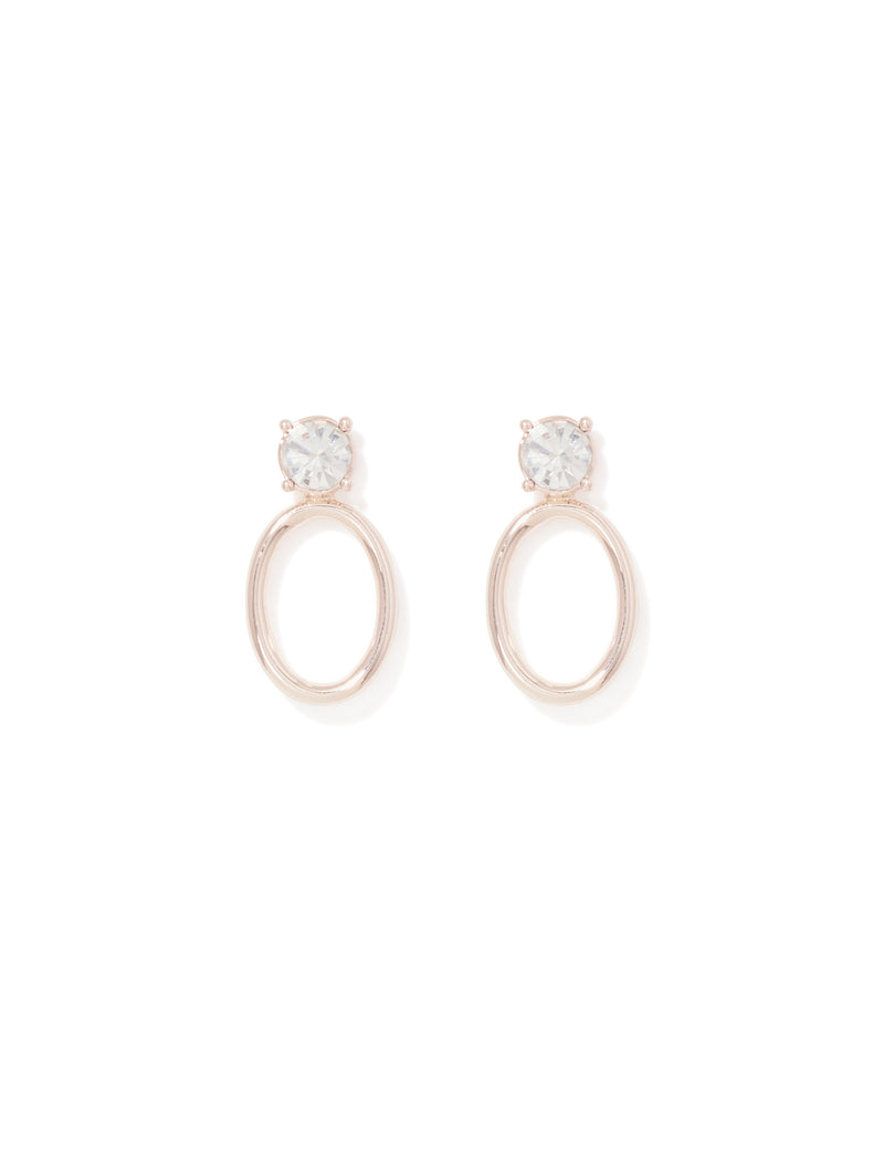 Orly Stone Oval Hoop Earrings Forever New