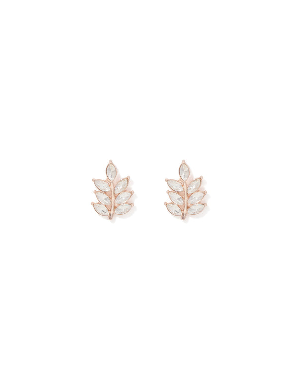 Lorelei Leaf Stone Stud Earrings Forever New