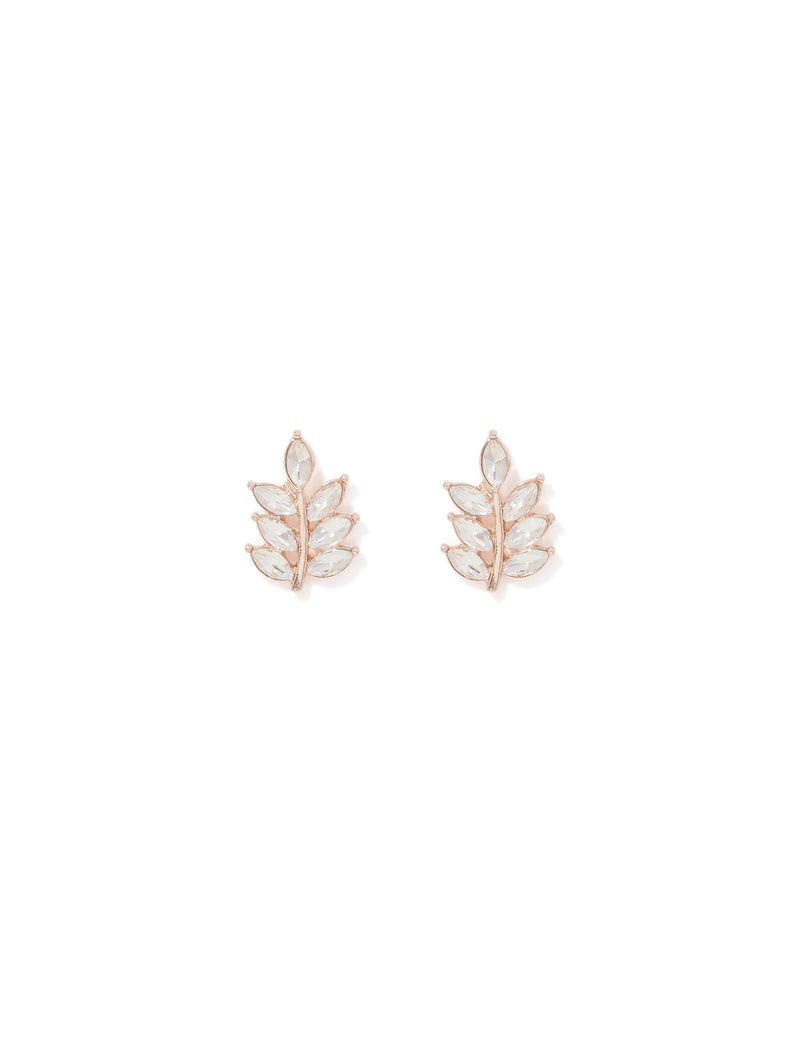 Lorelei Leaf Stone Stud Earrings Forever New