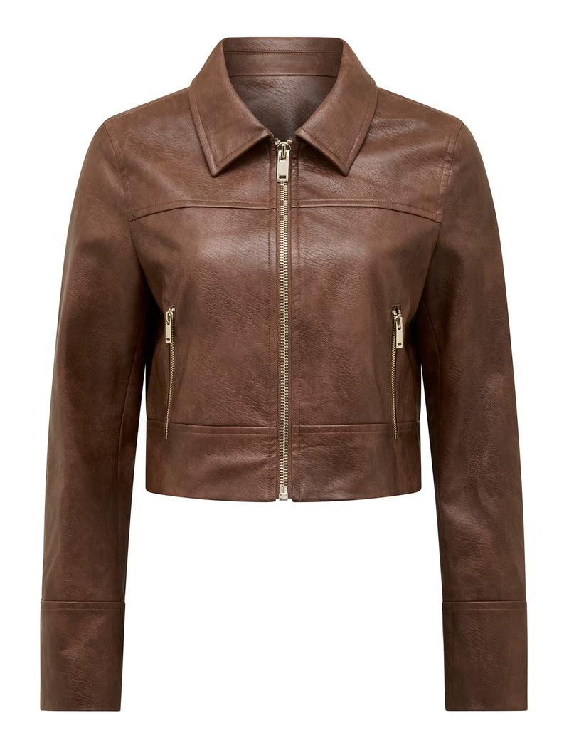 Wren Vegan Leather Jacket Forever New