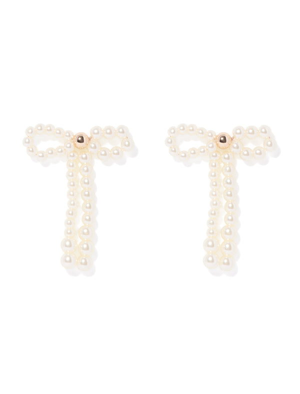 Philippa Pearl Bow Earrings Forever New