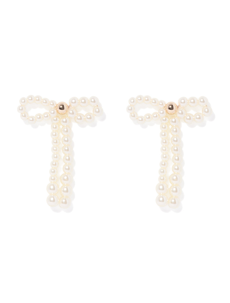 Philippa Pearl Bow Earrings Forever New