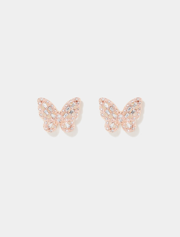 Beverly Butterfly Stone Stud Earrings Forever New