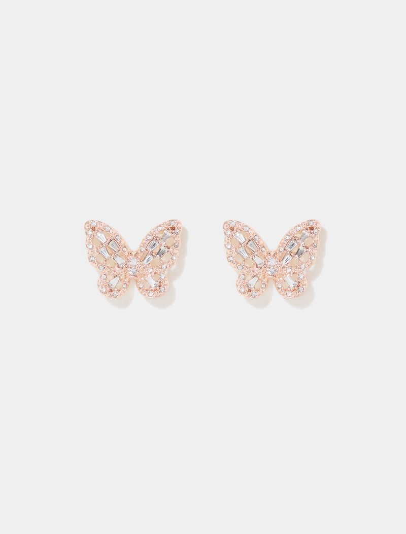 Beverly Butterfly Stone Stud Earrings Forever New