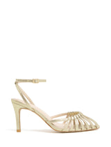 Normani Caged Occasion Heel Sandal Gold Forever New