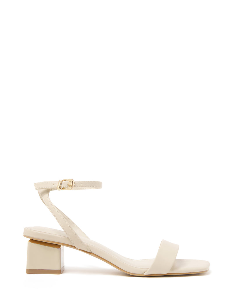 Gaby Ankle Strap Block Heel Sandal Nude Forever New