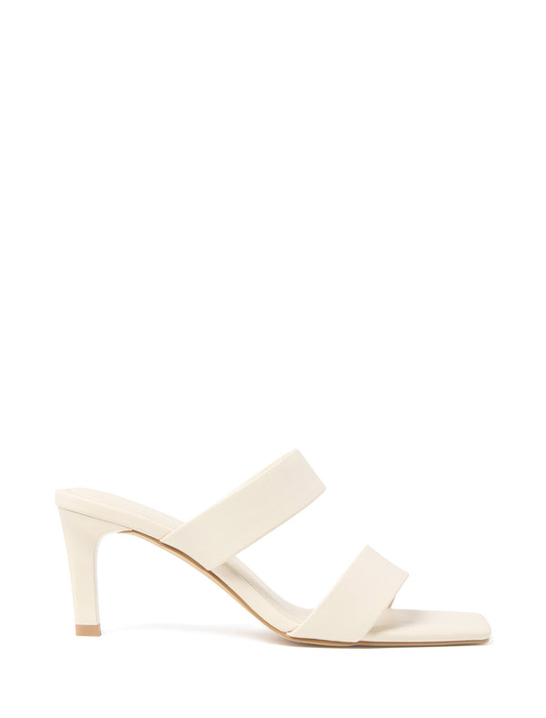 Maika Double Strap Mule Heel Sandal Cream Forever New