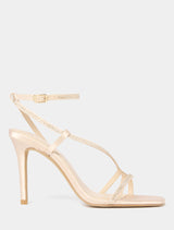 Andi Asymmetrical Occasion Heel Sandal Nude Forever New