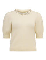 Maria Embellished Collar Knit T-Shirt Forever New