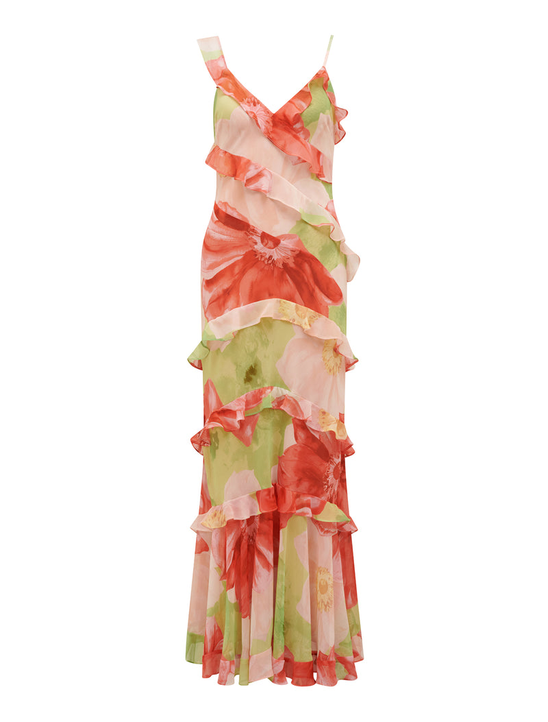 Isla Ruffle Asym Maxi Dress Forever New