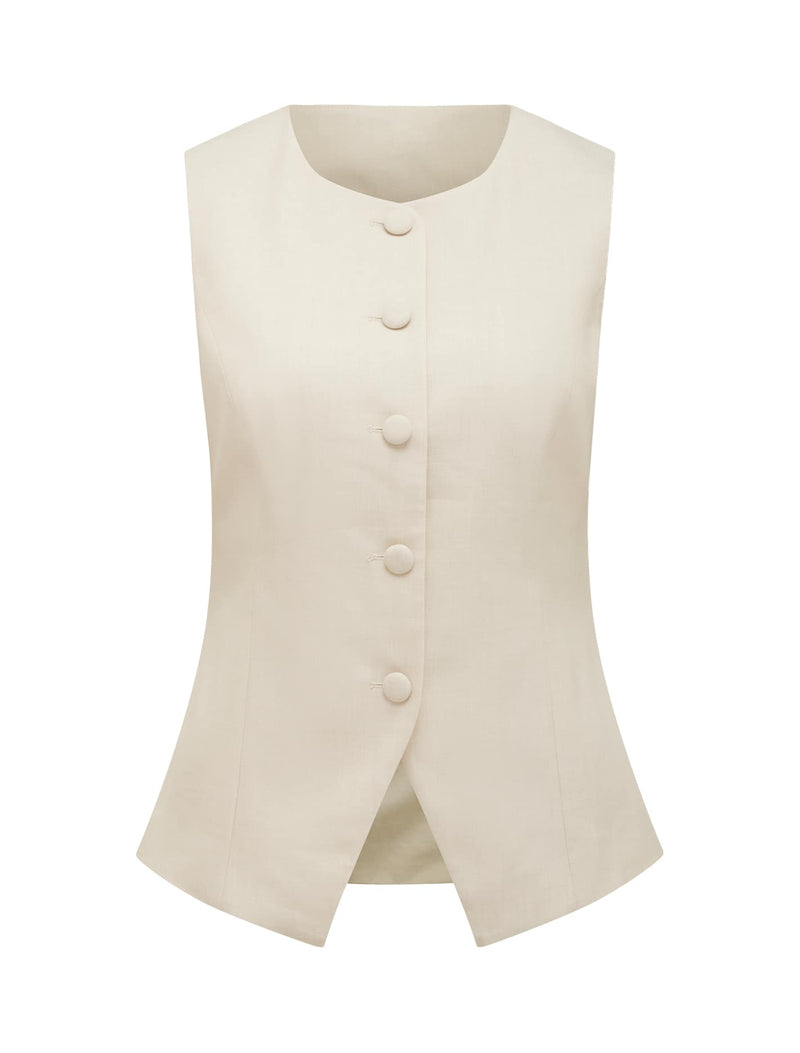 Valeria Petite High Neck Waistcoat Forever New