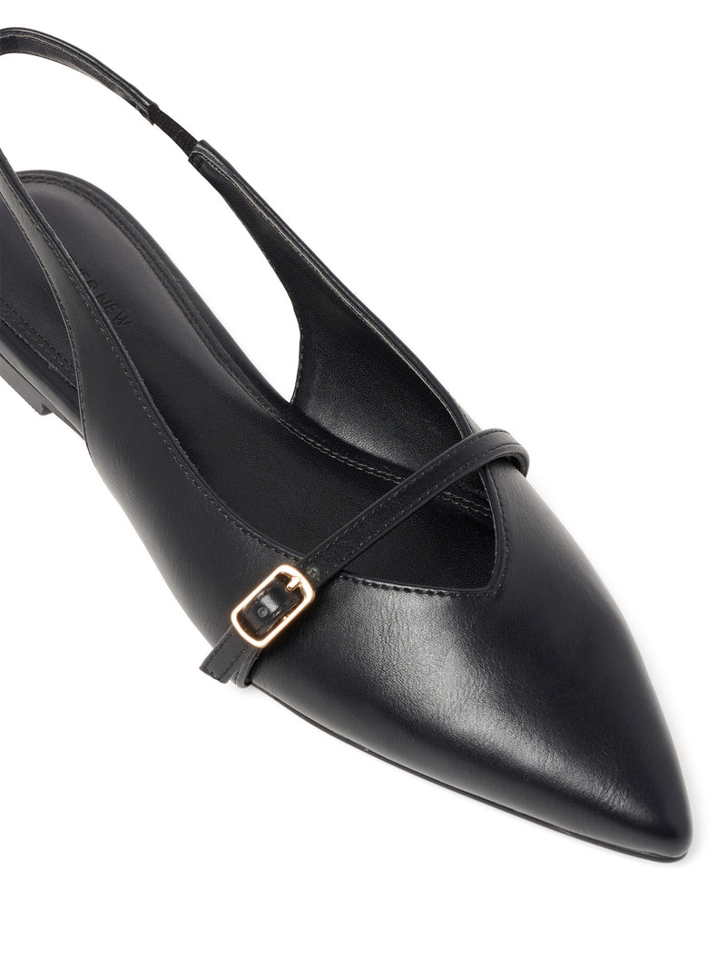 Ivy V Throat Detail Flat Slingback Forever New