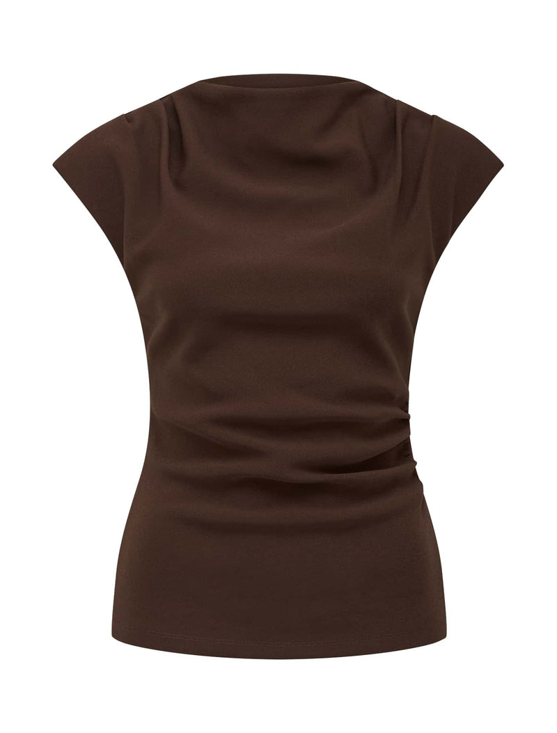 Leenah Grown On Neck Crepe Top Forever New