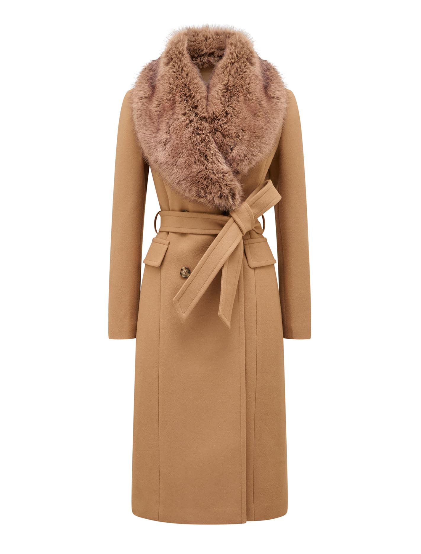Chelsea Double Breasted Fur Collar Coat Forever New