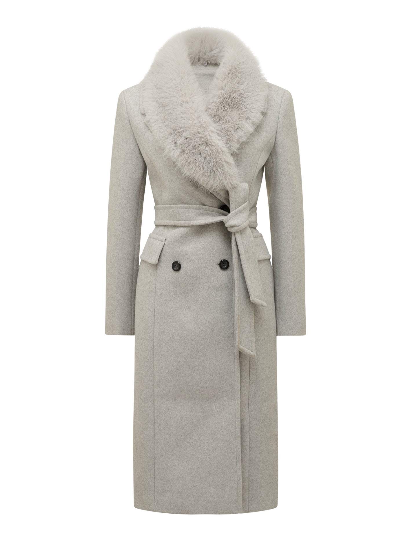 Grey Lipsy Wrap Coat Buy Lipsy Grey Premium Wool Blend Faux Fur