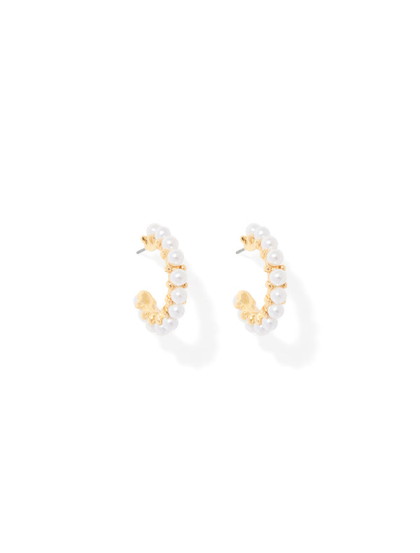 Leah Multi Pearl Hoop Earrings Forever New