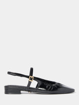 Harper Scrunch Detail Mary Jane Flat Pump Black Forever New