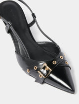 Hazel Buckle And Eyelet Slingback Heel Forever New