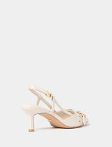 Hazel Buckle And Eyelet Slingback Heel Forever New