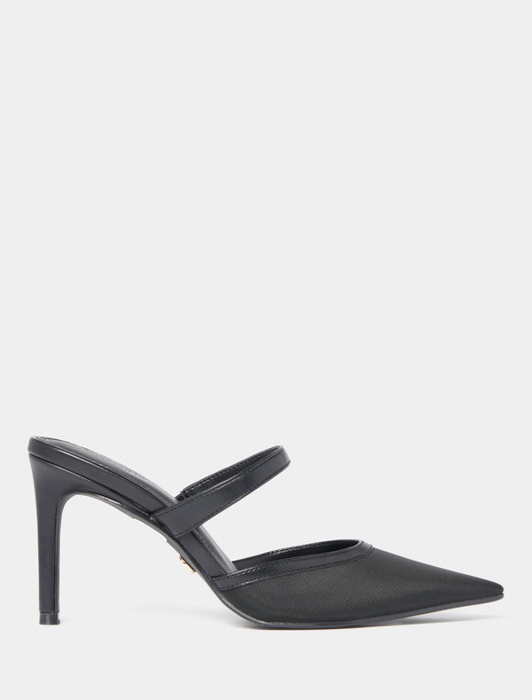 Sofia Mesh Mule Heel Black Forever New