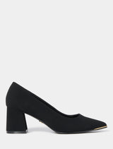 Ellie Block Heel Court Shoe Black Forever New