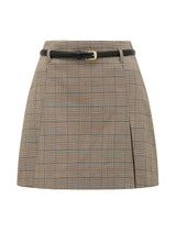 Abbie Belted Check Mini Skirt Forever New