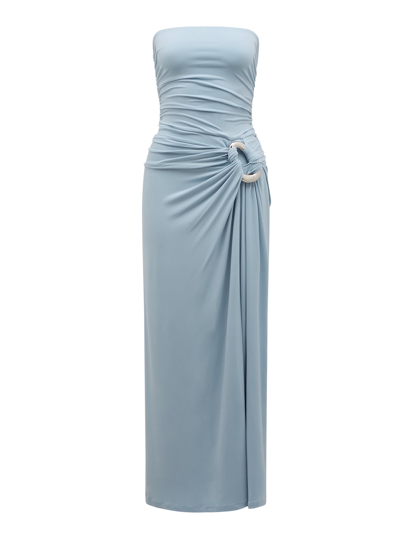 Keely Strapless Jersey Maxi Dress Blue Fog Forever New