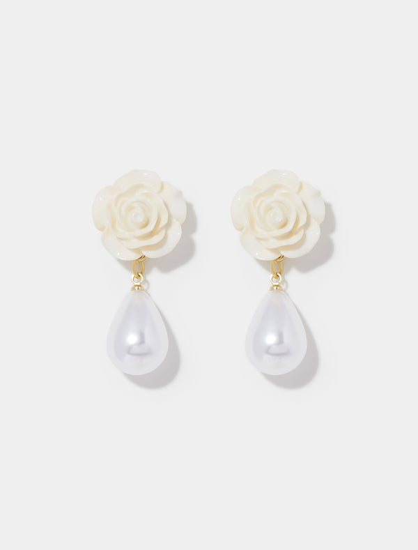 Fellie Flower Pearl Earrings 0 Ivory Pearl Forever New