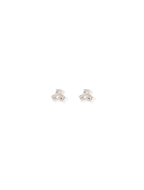 Saphira Small Glass Stud Earrings 0 Silver Crystal Forever New