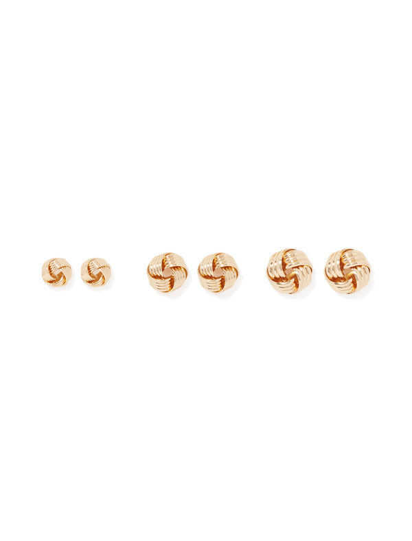 Keke Knot Stud Earrings Multi Pack 0 Gold Forever New